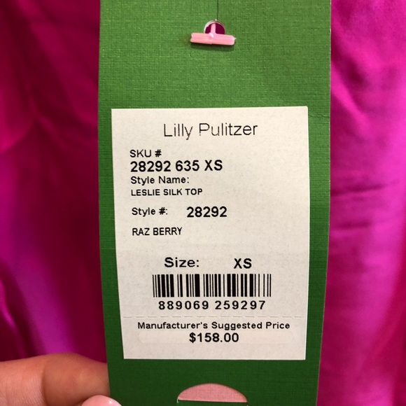 Lilly Pulitzer NWT Pink Silk shirt - Picture 3 of 3